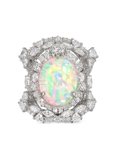 комплект колец Sky Opal Ocean из белого золота