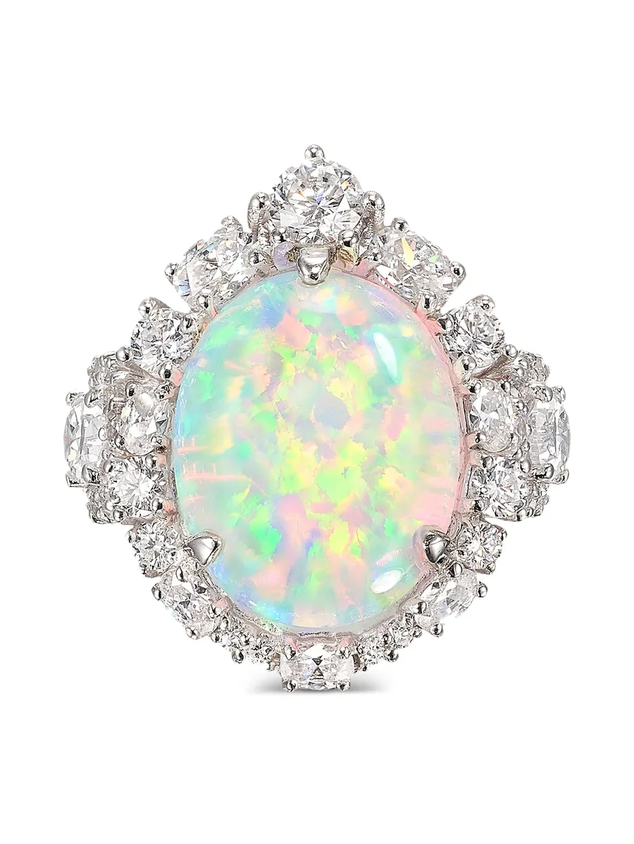 комплект колец Sky Opal Ocean из белого золота 8