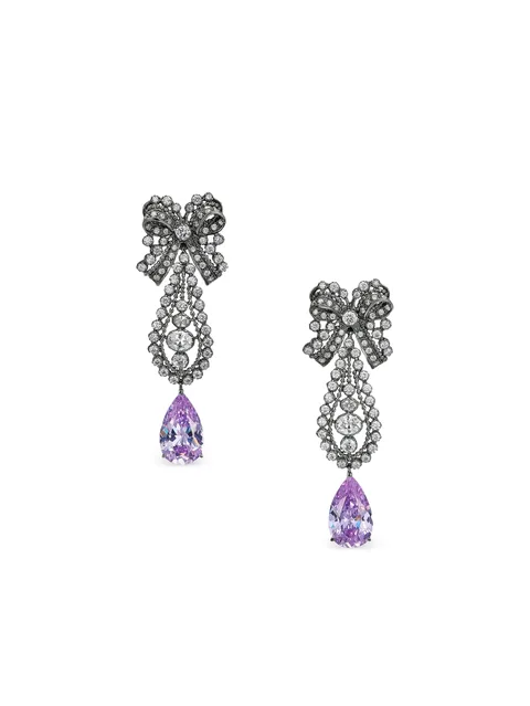серьги Dentelle Bow с бриллиантами и аматистом