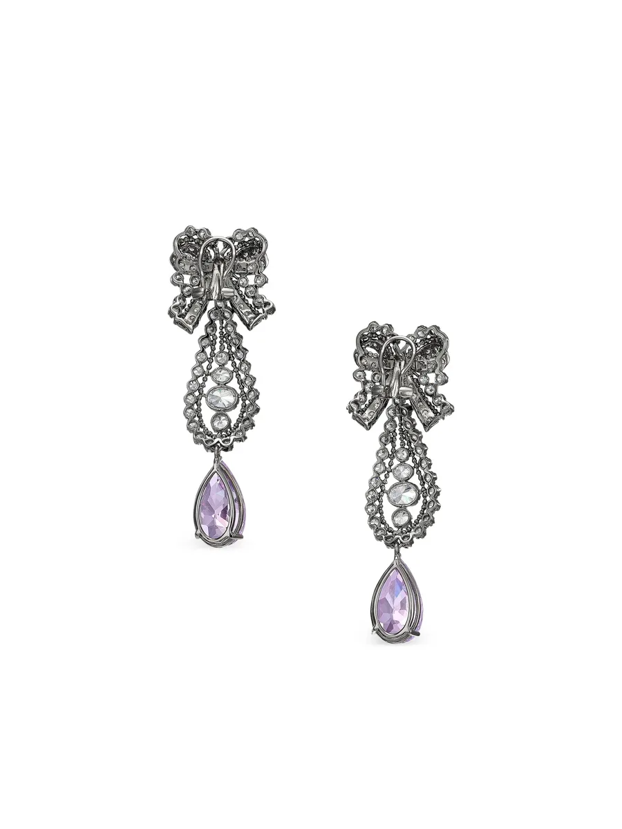 серьги Dentelle Bow с бриллиантами и аматистом 6