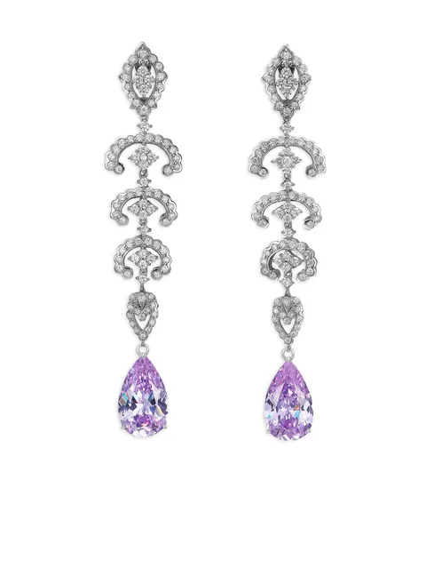 серьги Scallop Lace с аметистом и бриллиантами