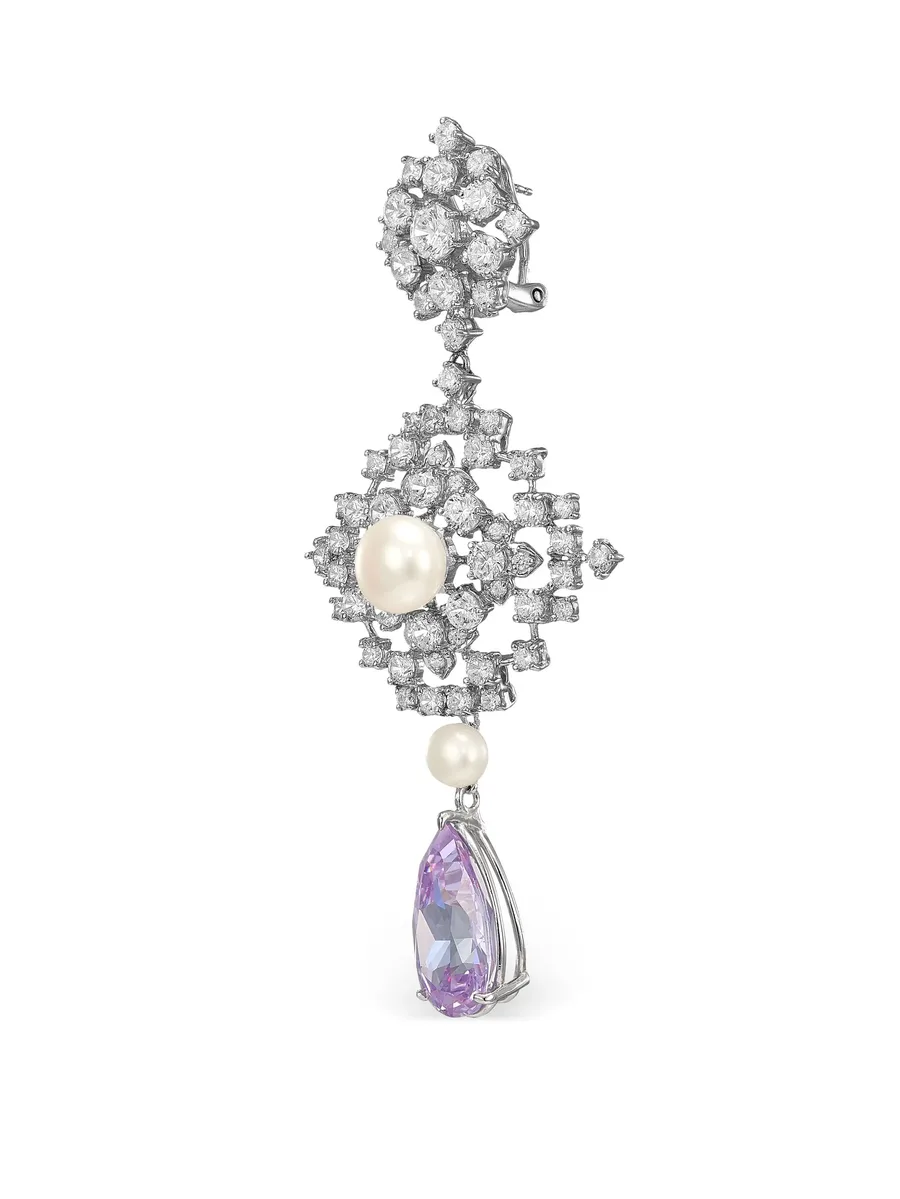 rhodium vermeil Pixelise multi-stone earrings 8
