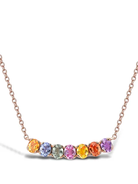 колье Rainbow Fancy из розового золота с сапфирами
