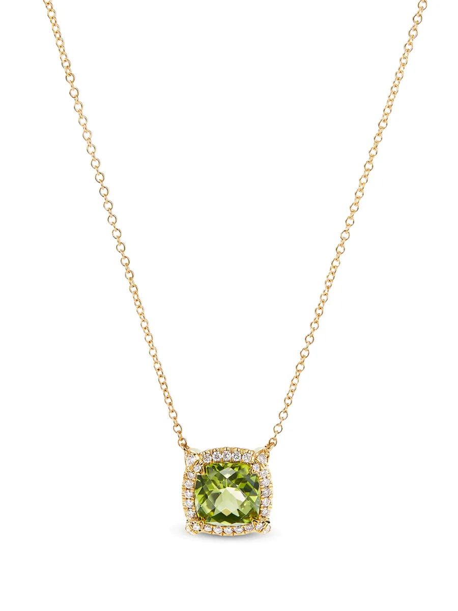 7mm 18kt yellow gold Chatelaine peridot and diamond necklace 2