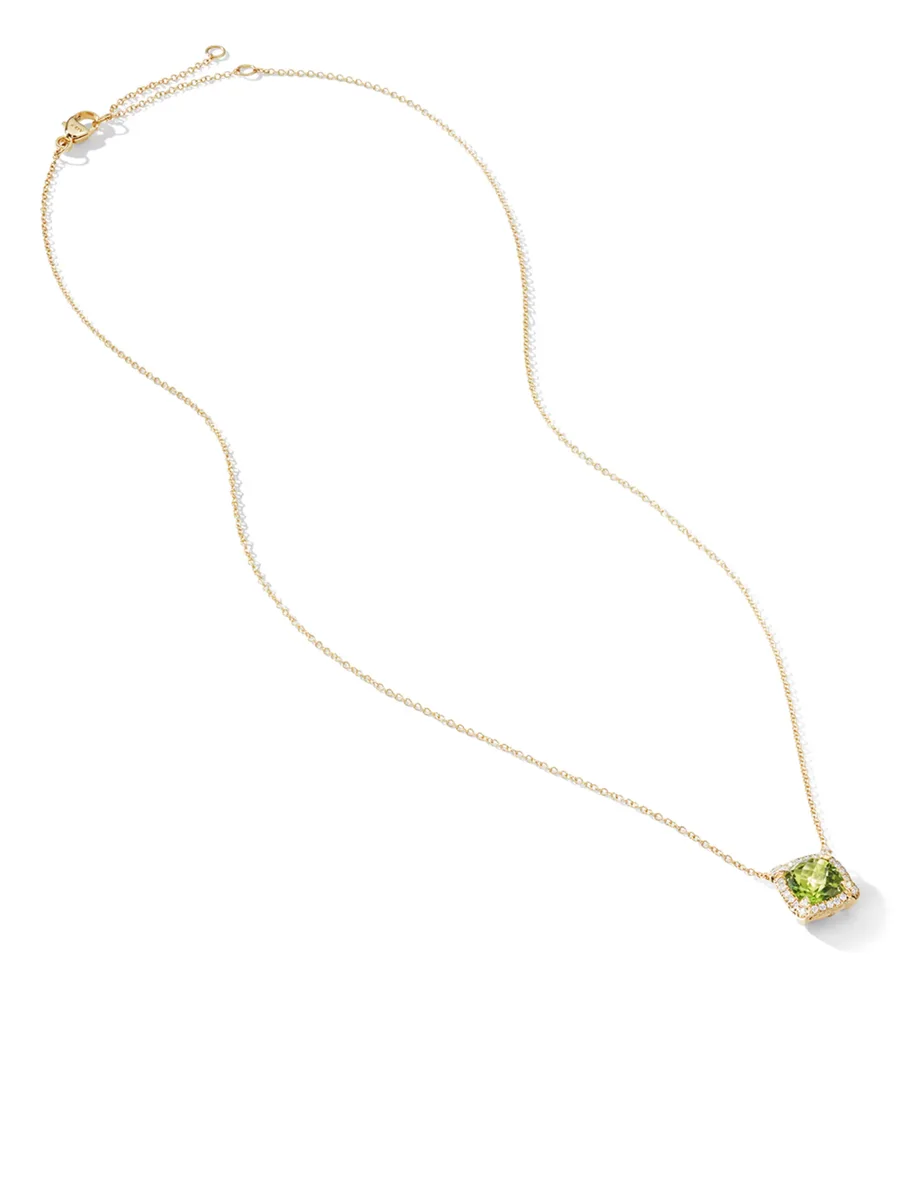 7mm 18kt yellow gold Chatelaine peridot and diamond necklace 4