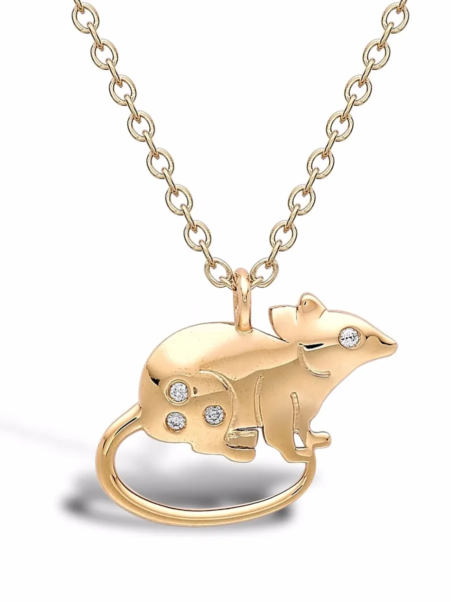 колье Zodiac Rat из желтого золота с бриллиантами 2