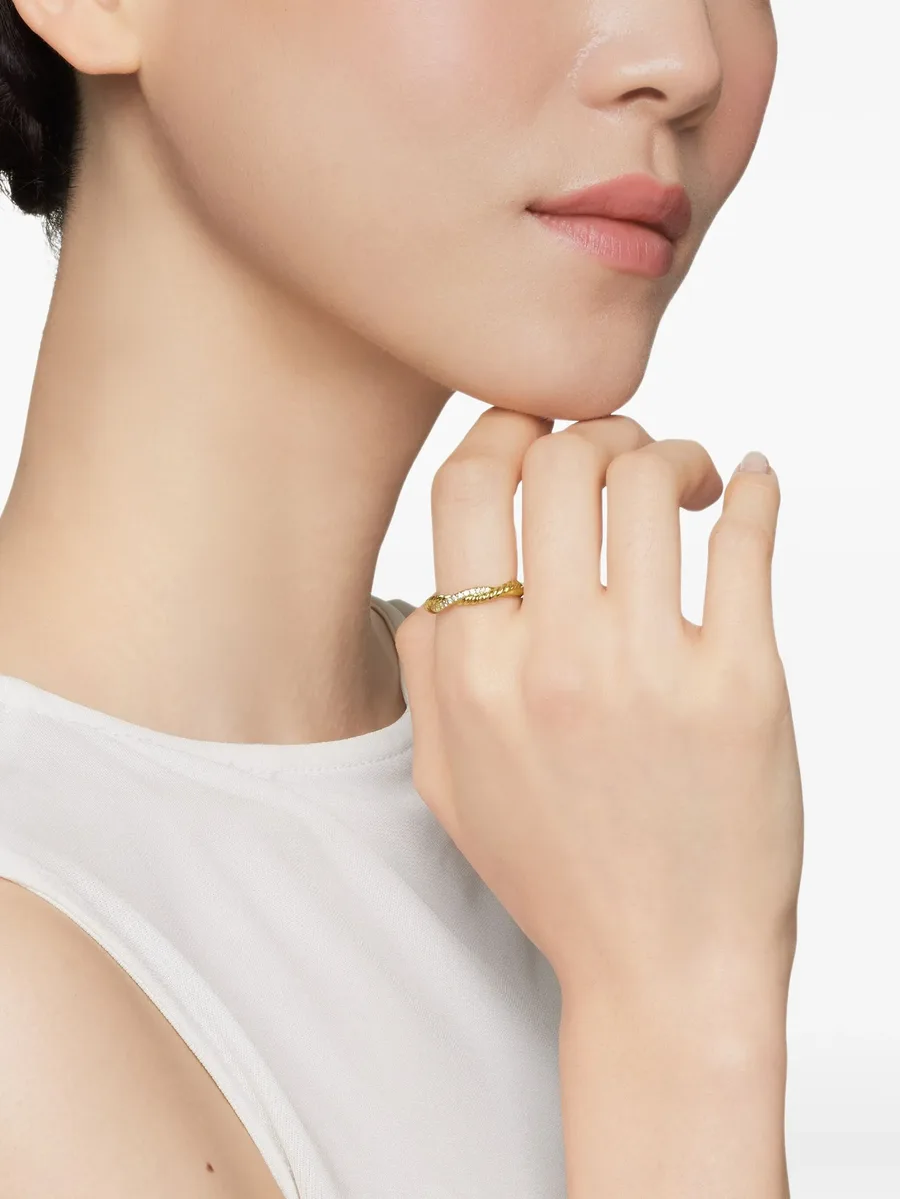 кольцо Petite Infinity из желтого золота с бриллиантами (4 мм) 4