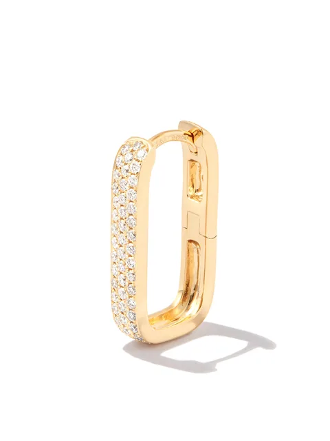 серьга Mini Rectangle из желтого золота с бриллиантами