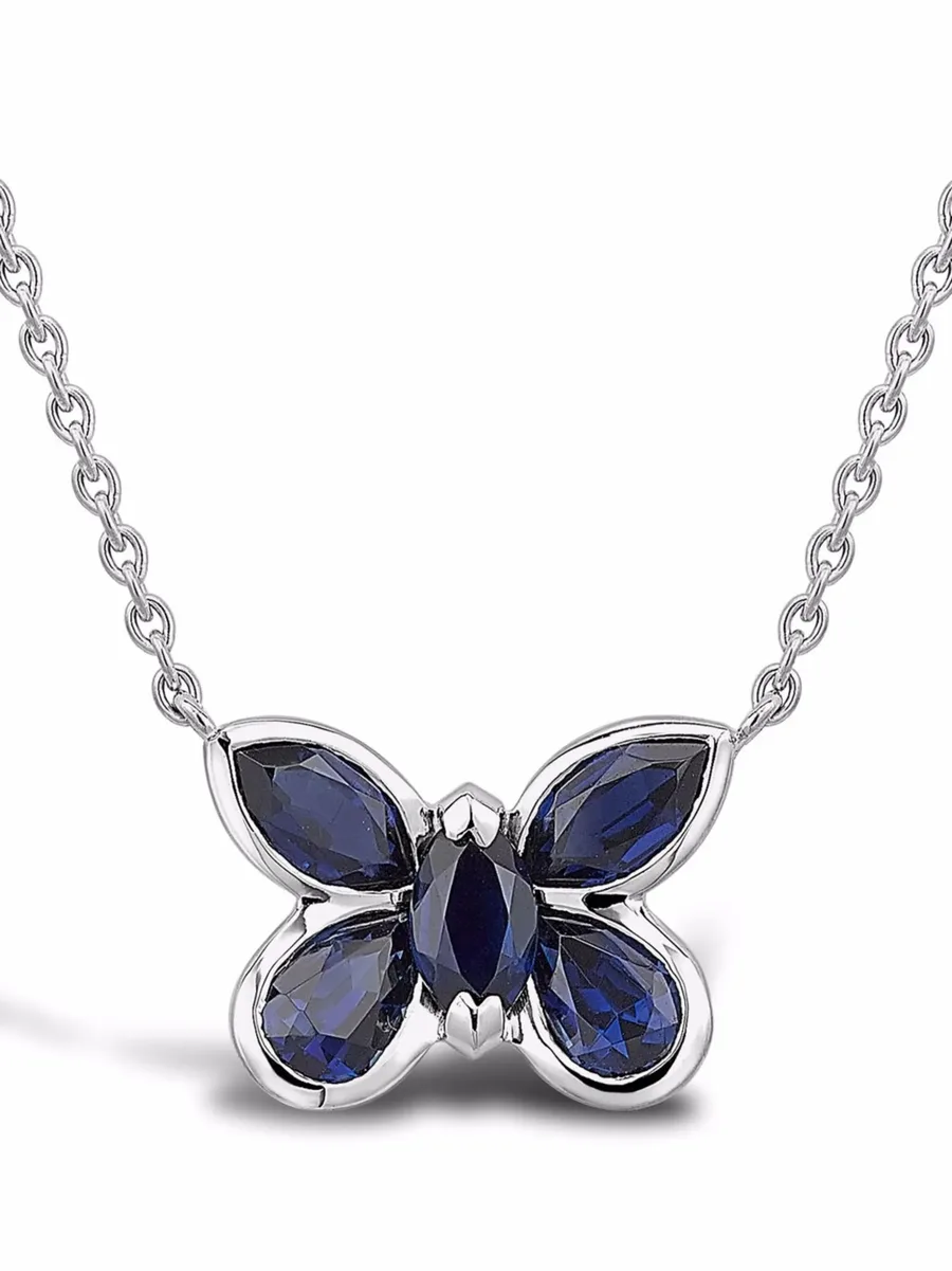 серьги Butterfly из белого золота с сапфиром 2
