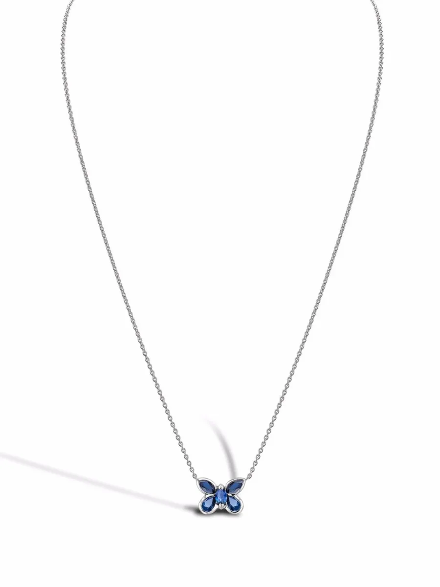серьги Butterfly из белого золота с сапфиром 4
