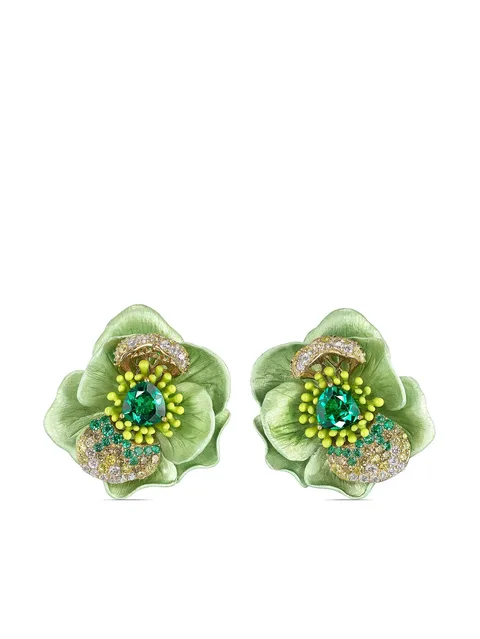 серьги Citrus Bloom из желтого золота с камнями