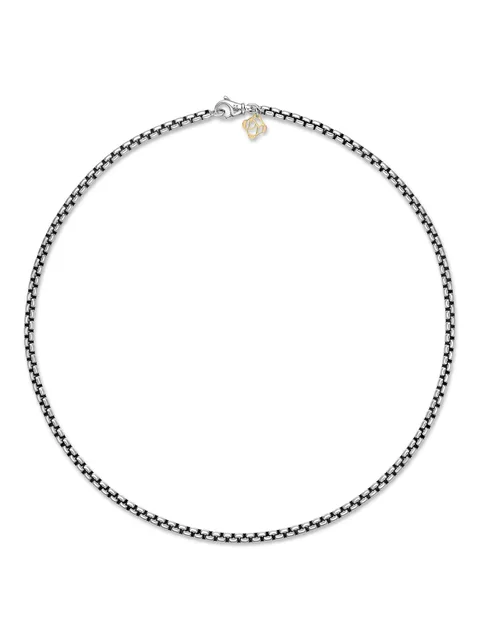 колье Box Chain из желтого золота и серебра (3.6 мм)