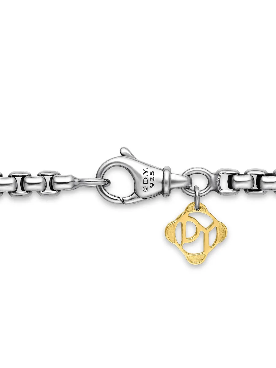 колье Box Chain из желтого золота и серебра (3.6 мм) 8