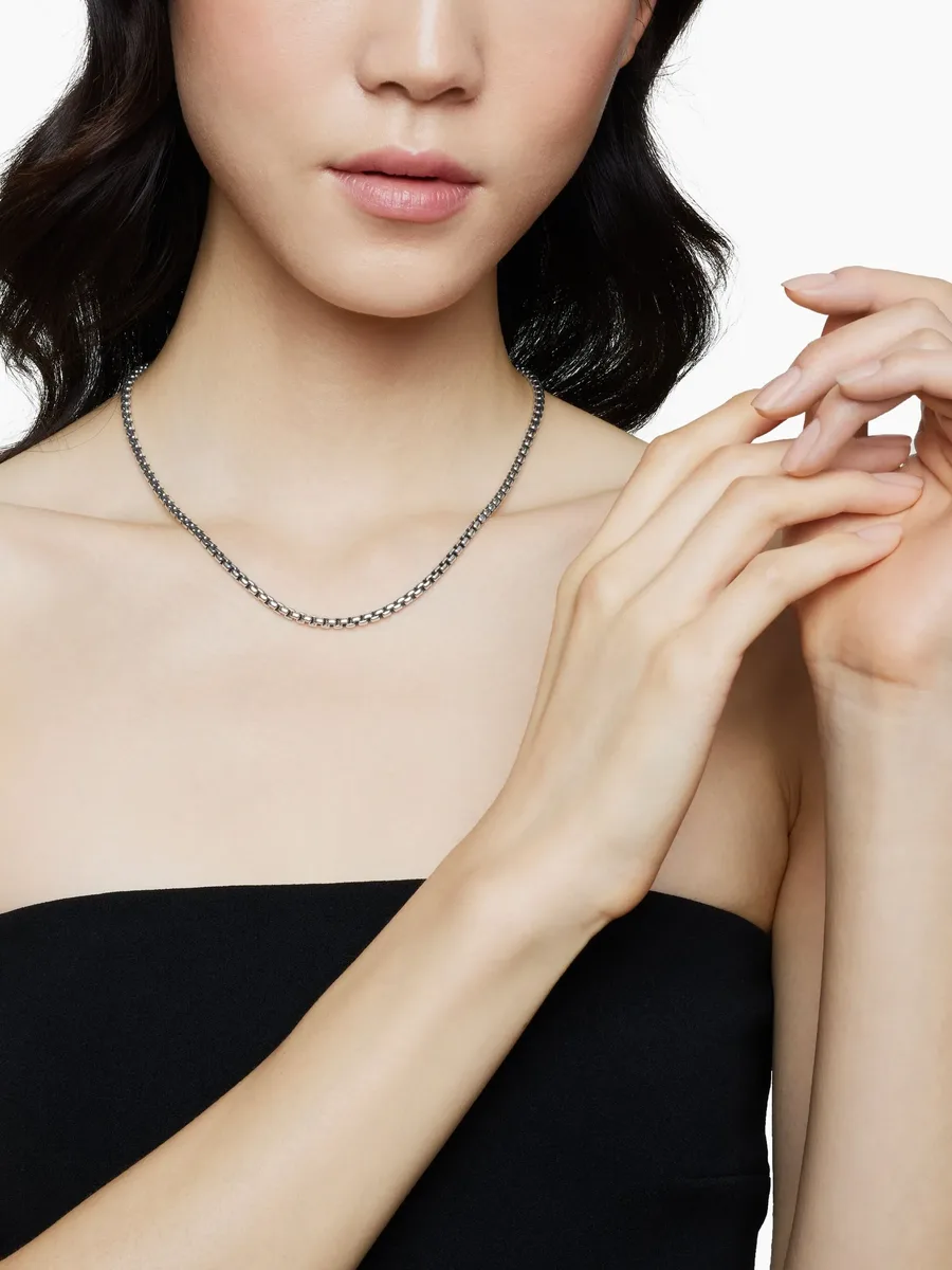 колье Box Chain из желтого золота и серебра (3.6 мм) 9