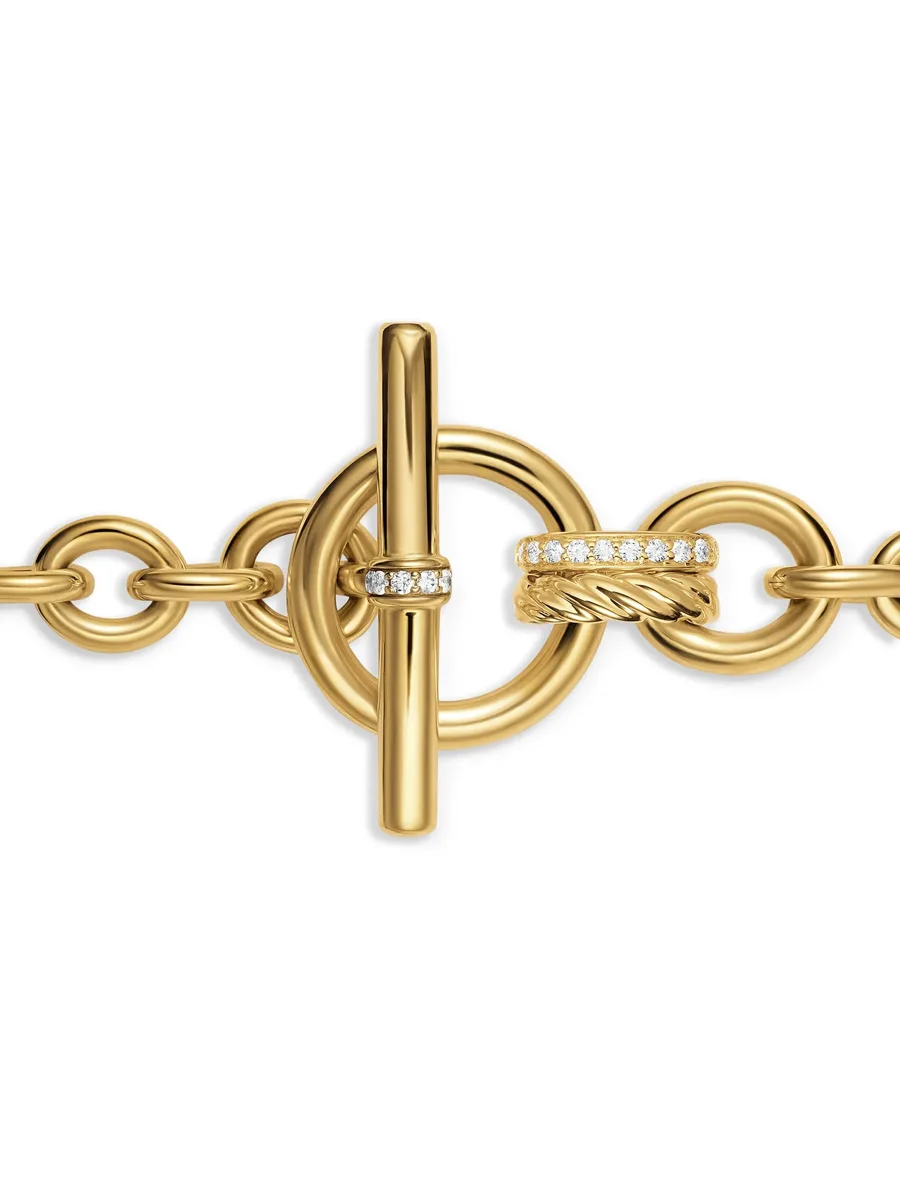 колье DY Mercer® Petite Toggle Chain из желтого золота с бриллиантами 8