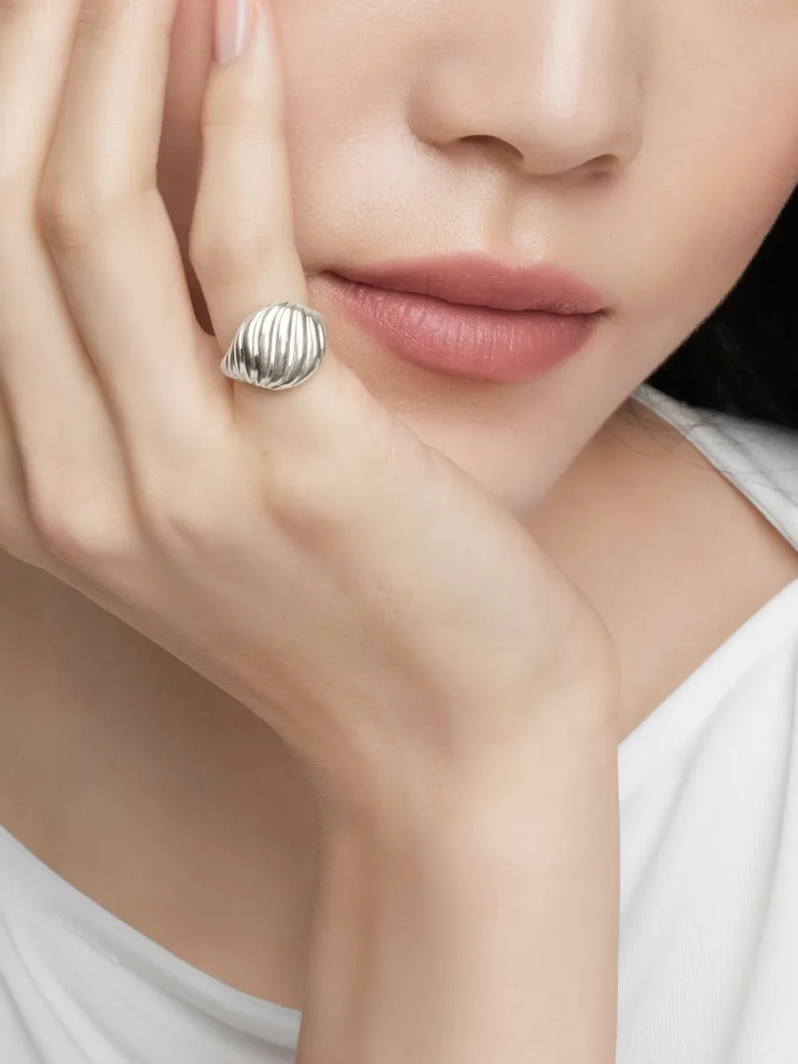 серебряное кольцо Sculpted Cable (13 мм) 5
