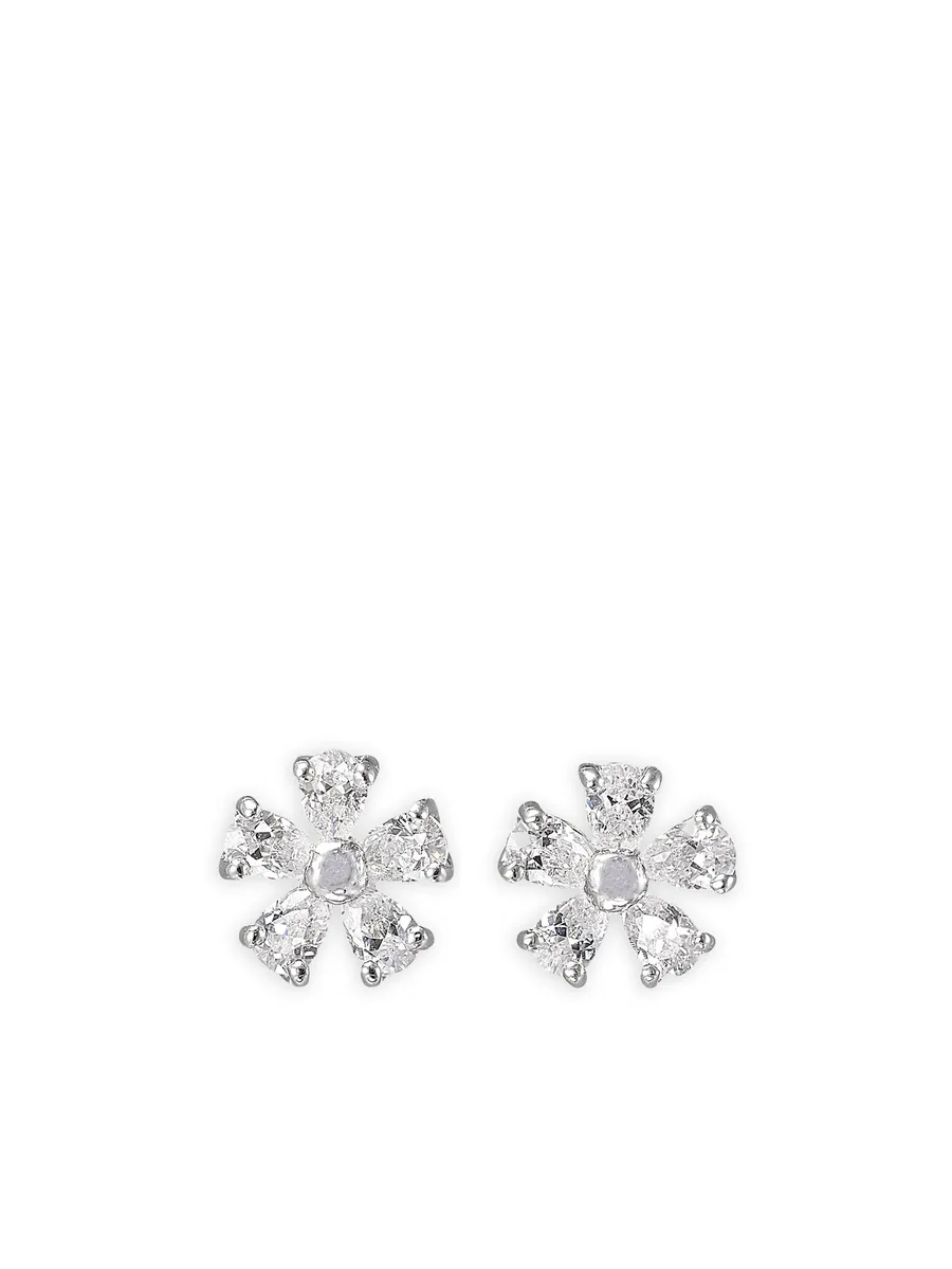 серьги Mini Marguerite из белого золота с бриллиантами 2