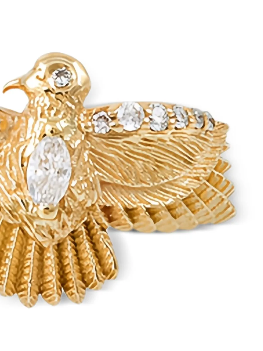14CT yellow gold small Thunderbird diamond ring 4