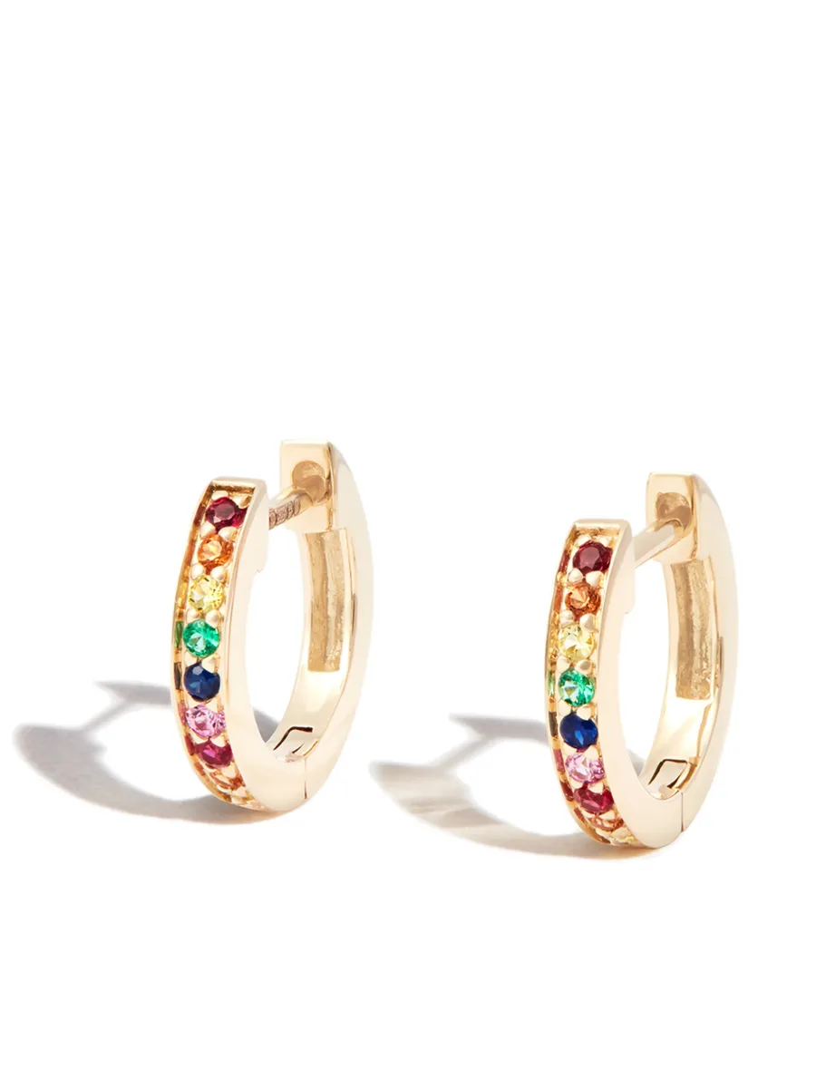 серьги-хагги Rainbow Pavé из желтого золота 2