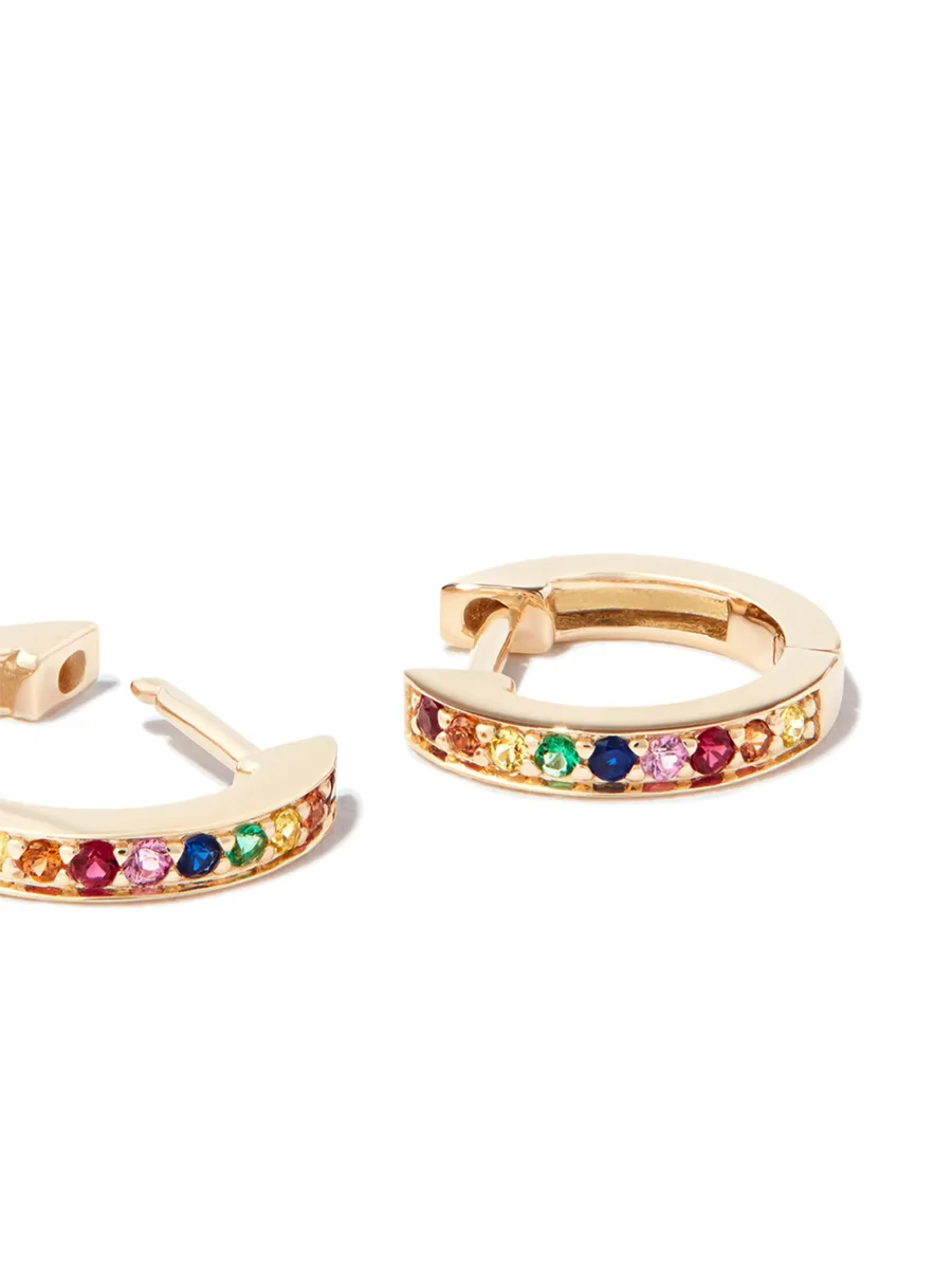 серьги-хагги Rainbow Pavé из желтого золота 4
