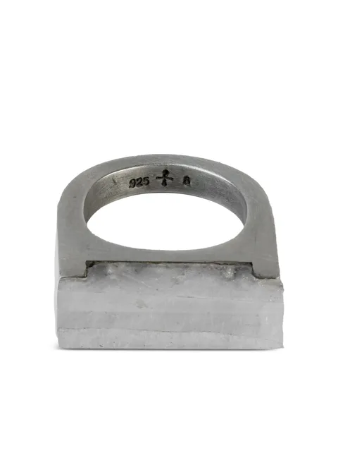 серебряное кольцо Plate Single с кварцем
