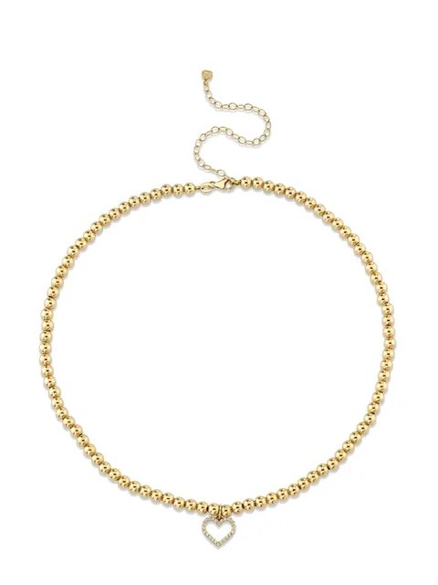 14kt yellow gold Open Heart diamond choker