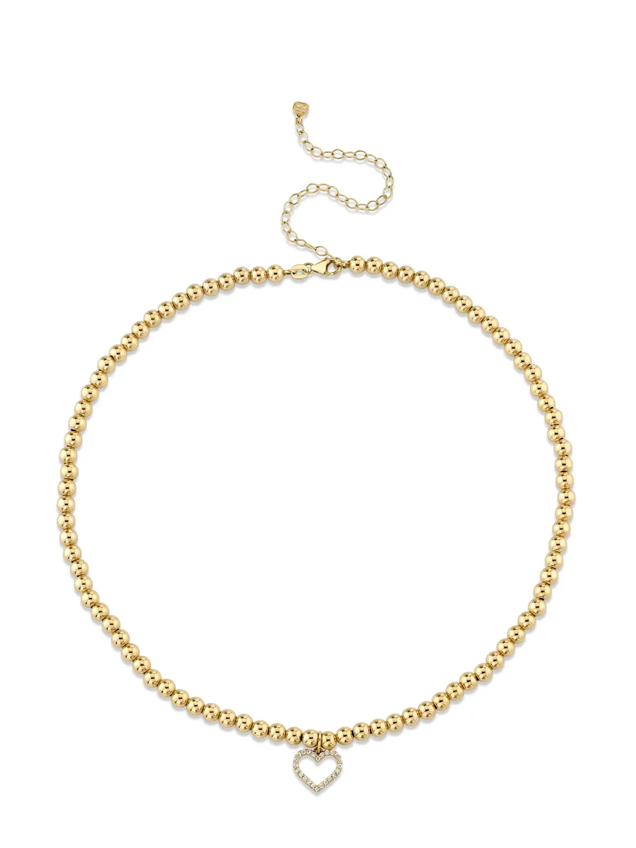 14kt yellow gold Open Heart diamond choker 2