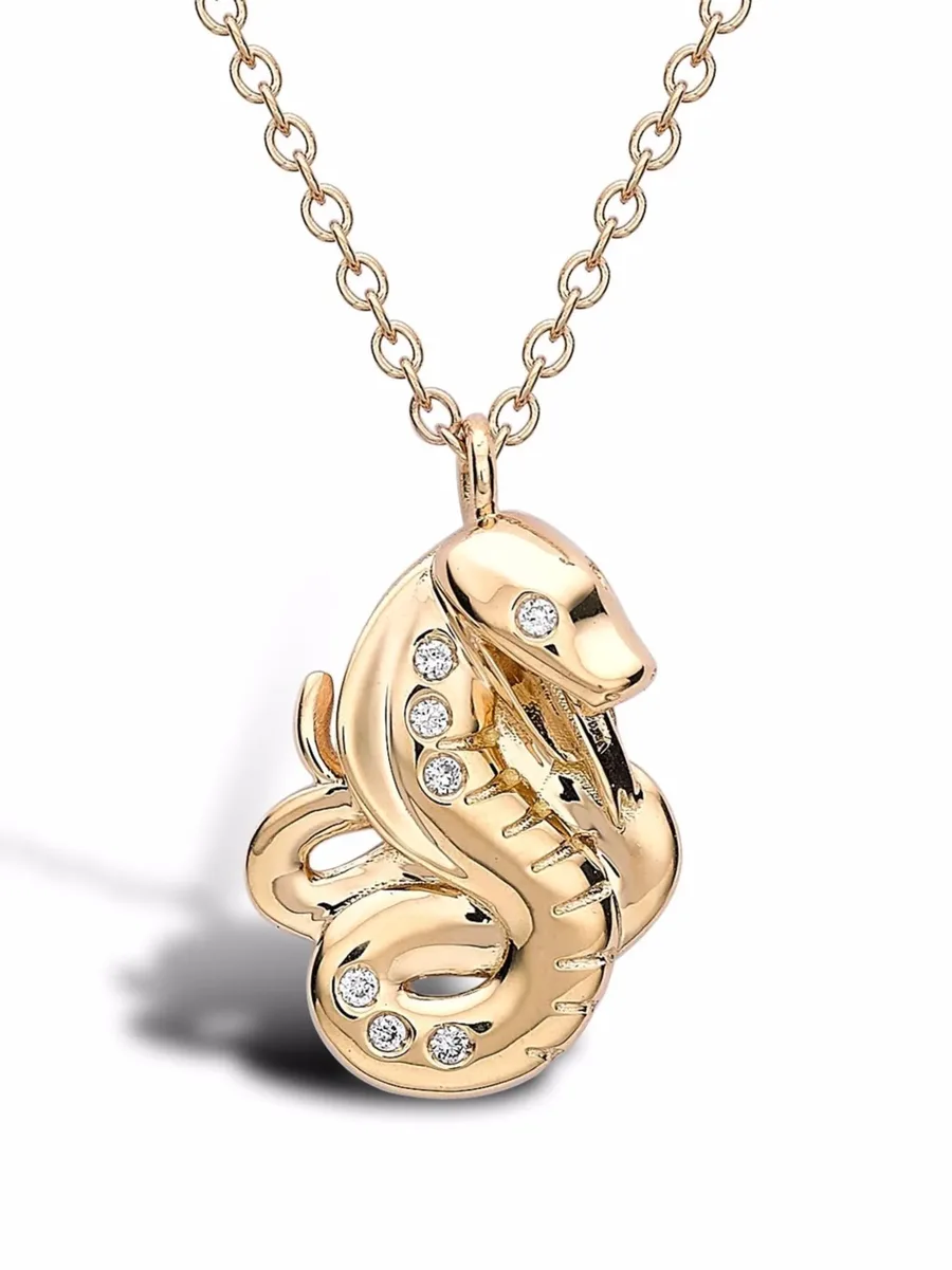 колье Zodiac Snake из желтого золота с бриллиантами 2