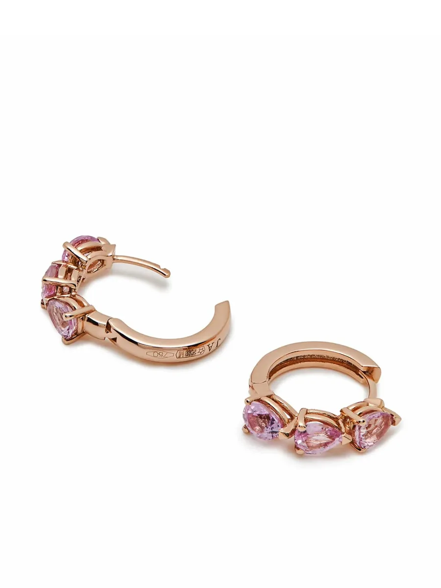 серьги из розового золота с розовыми сапфирами 4