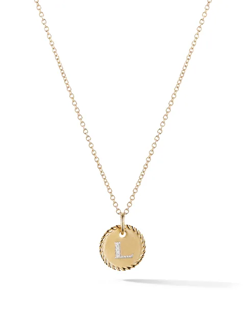 колье L Initial Charm из желтого золота с бриллиантами