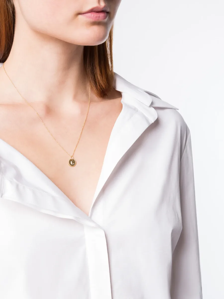 колье L Initial Charm из желтого золота с бриллиантами 4