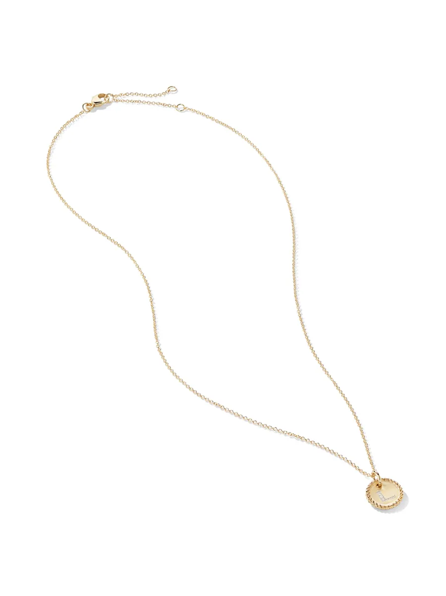 колье L Initial Charm из желтого золота с бриллиантами 6