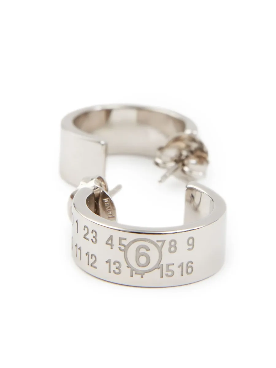 серьги-кольца Numeric с гравировкой 6