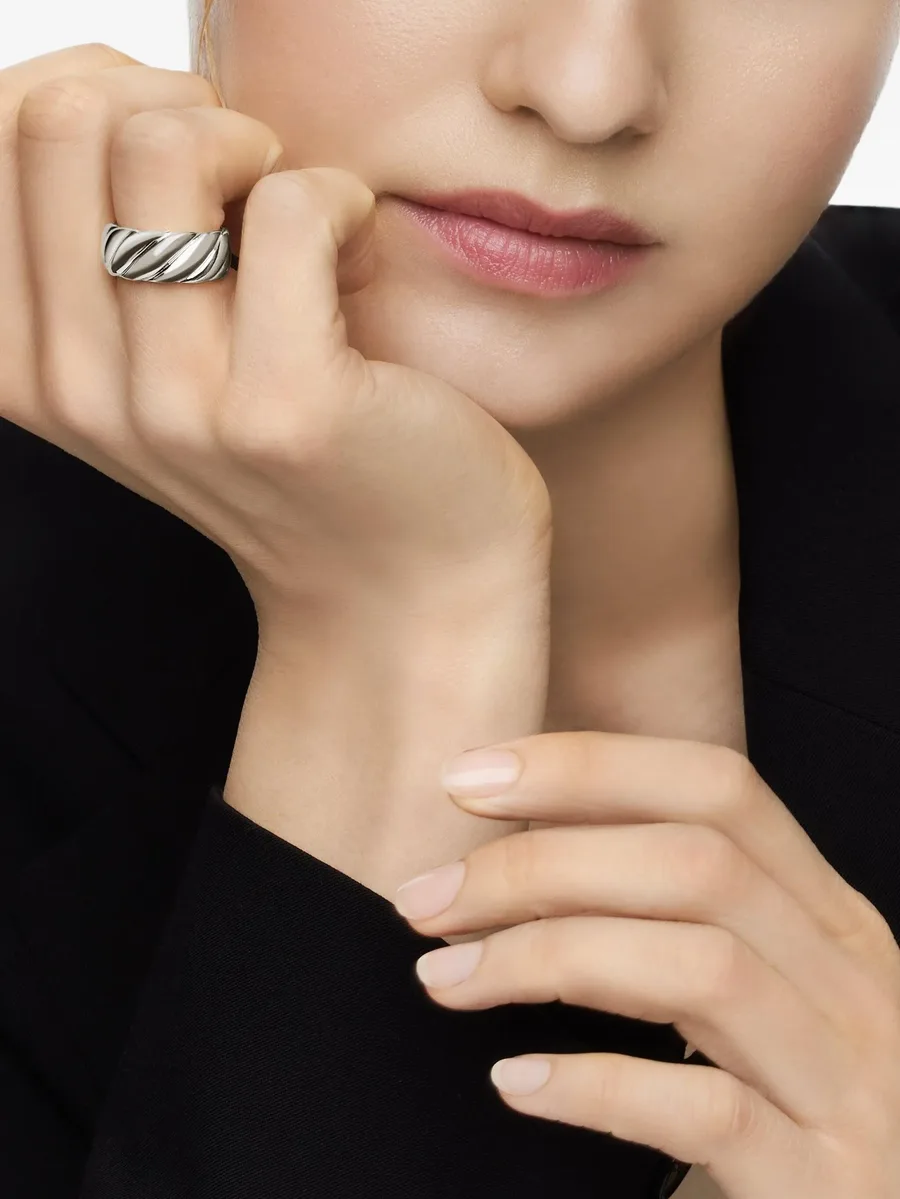 серебряное кольцо Sculpted Cable (9 мм) 6