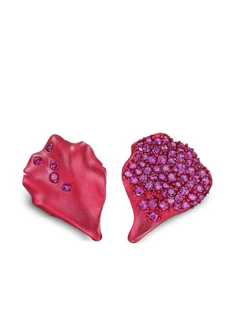 серьги Petal из желтого золота с рубинами