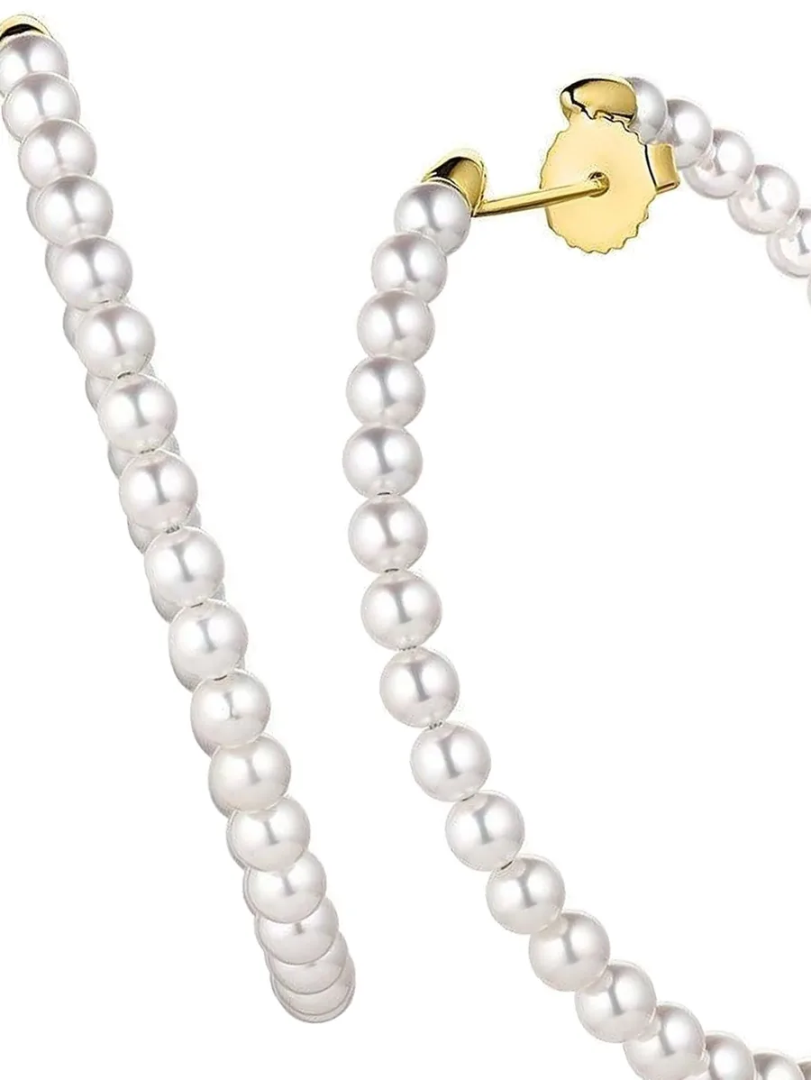 серьги из желтого золота с жемчугом 7