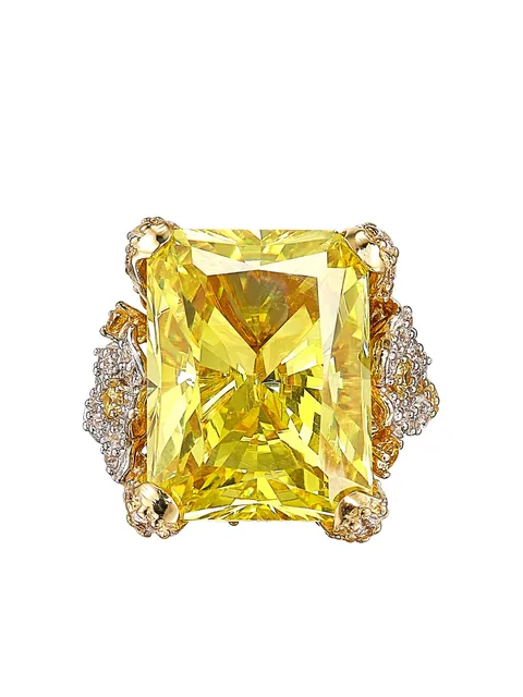позолоченное кольцо Lemon Cinderella с камнями