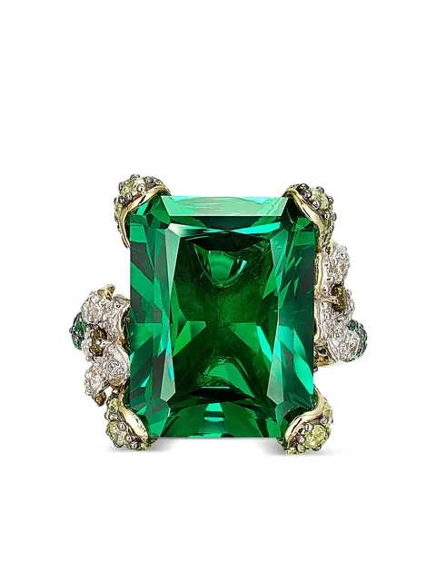 позолоченное кольцо Emerald Cinderella с камнем