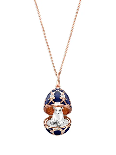 золотая подвеска Heritage Polar Bear Surprise Locket с камнями