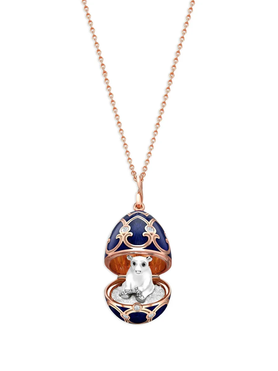 золотая подвеска Heritage Polar Bear Surprise Locket с камнями 2