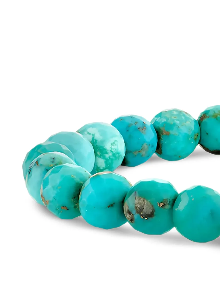 14CT yellow gold Love Script turquoise and diamond bracelet 4