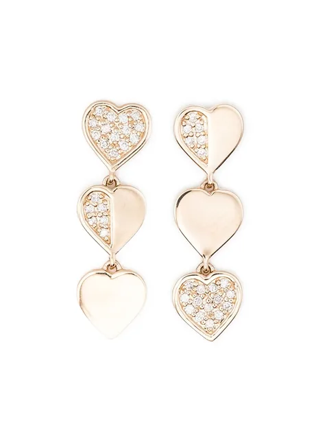 серьги Heart из желтого золота