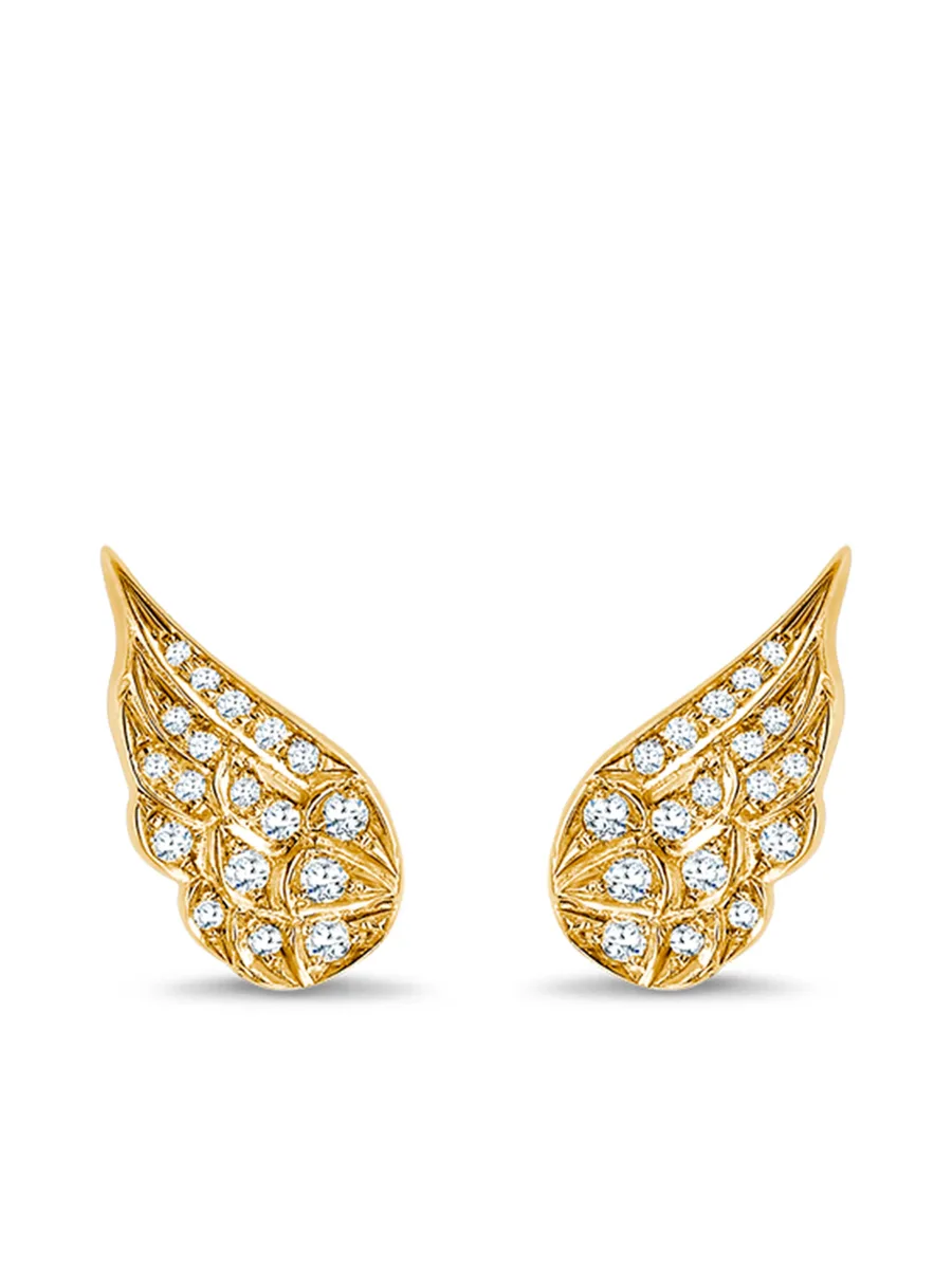 серьги Tiara из желтого золота с бриллиантами 2