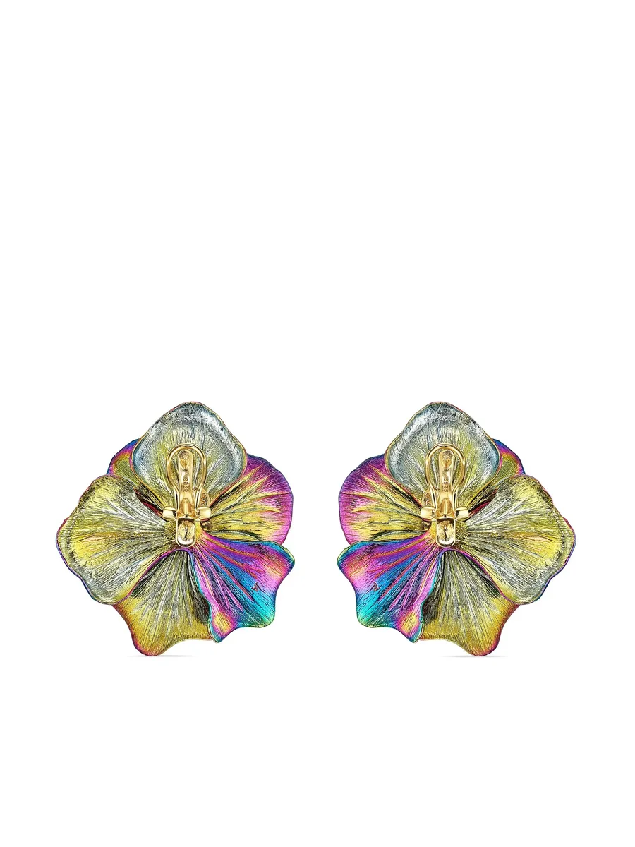 серьги Rainbow Bloom из желтого золота с кварцем 5