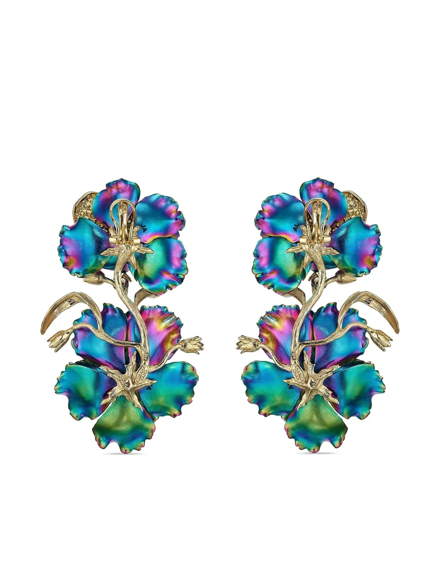 серьги Magnolia из желтого золота с камнями 5