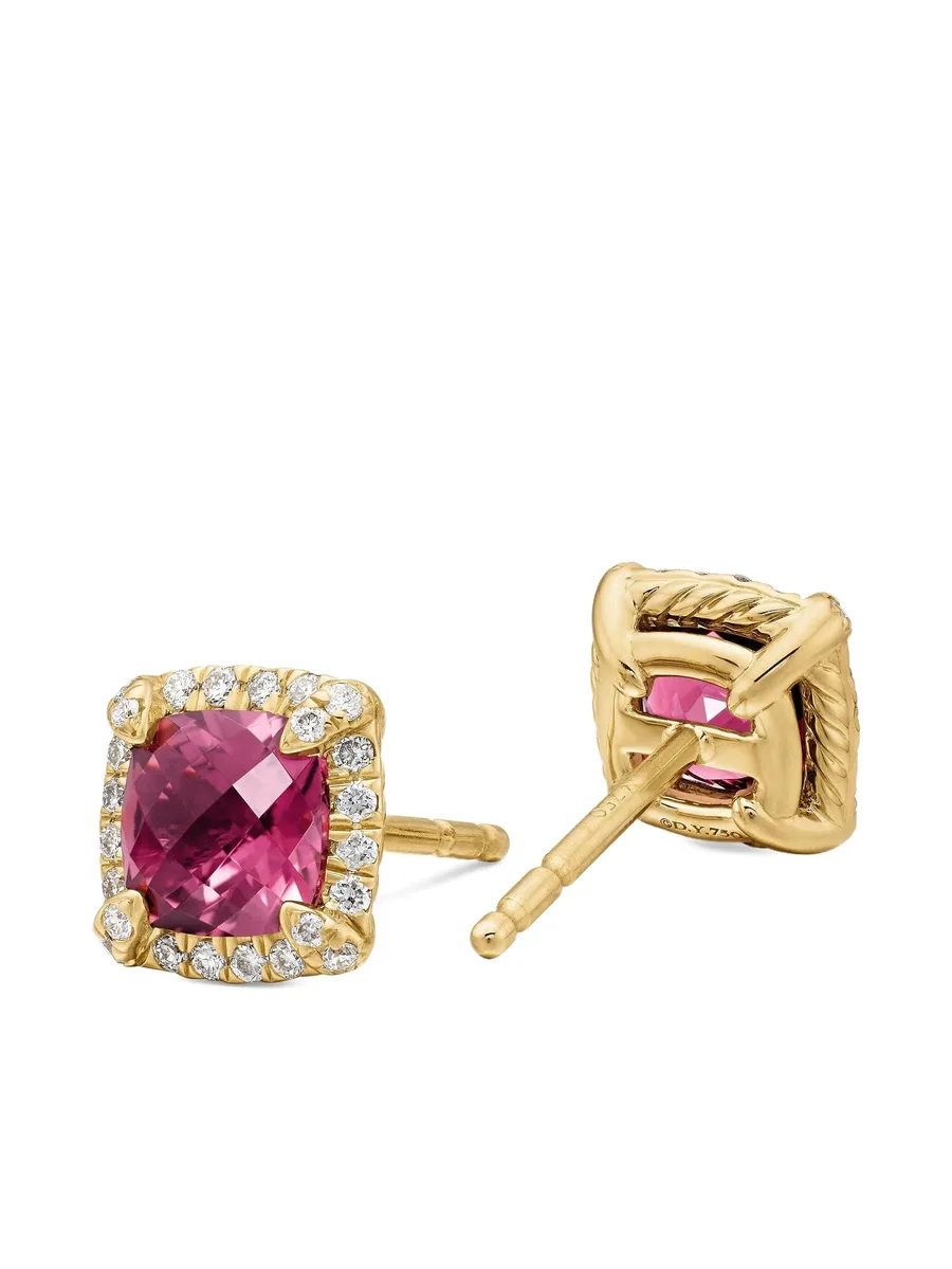 серьги Petite Chatelaine из желтого золота с турмалином и бриллиантами (5 мм) 8