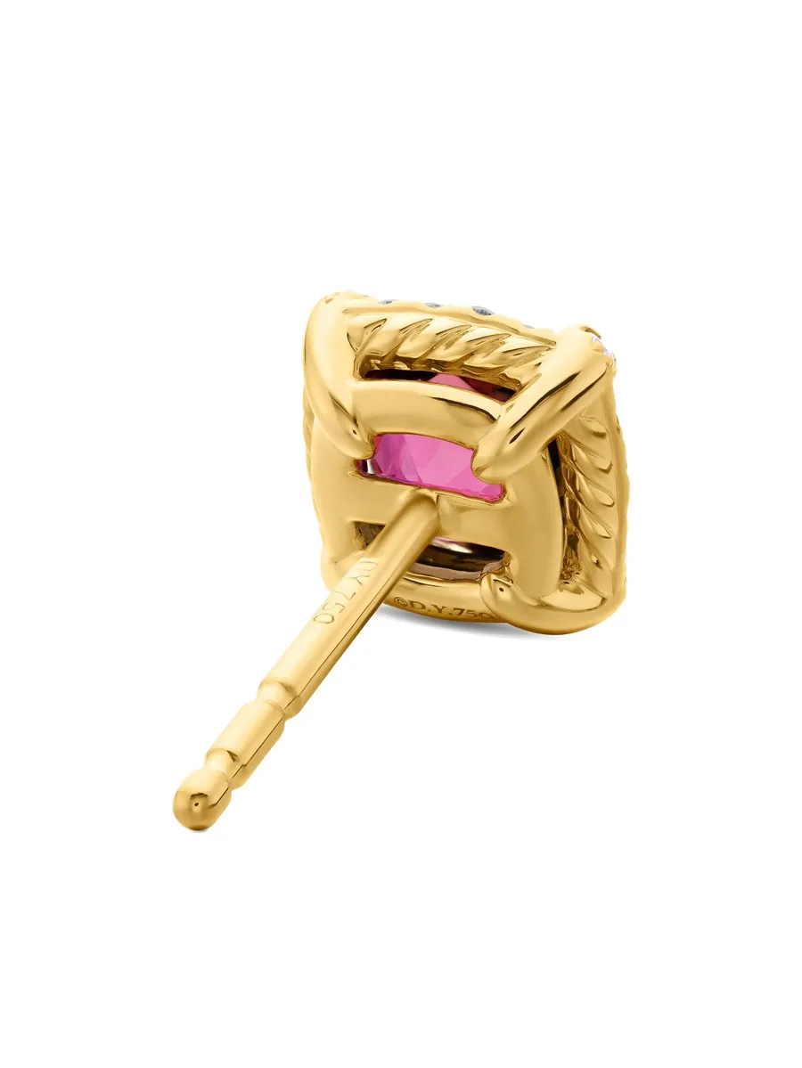 серьги Petite Chatelaine из желтого золота с турмалином и бриллиантами (5 мм) 12