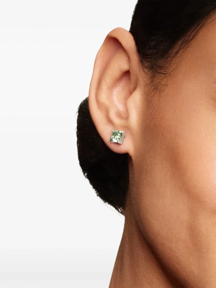 серебряные серьги Petite Chatelaine с празиолитом и бриллиантами (6 мм) 3
