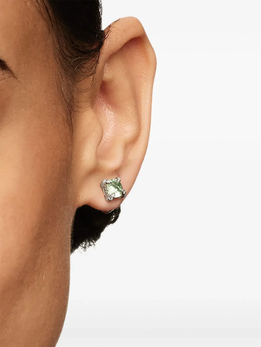 серебряные серьги Petite Chatelaine с празиолитом и бриллиантами (6 мм) 5