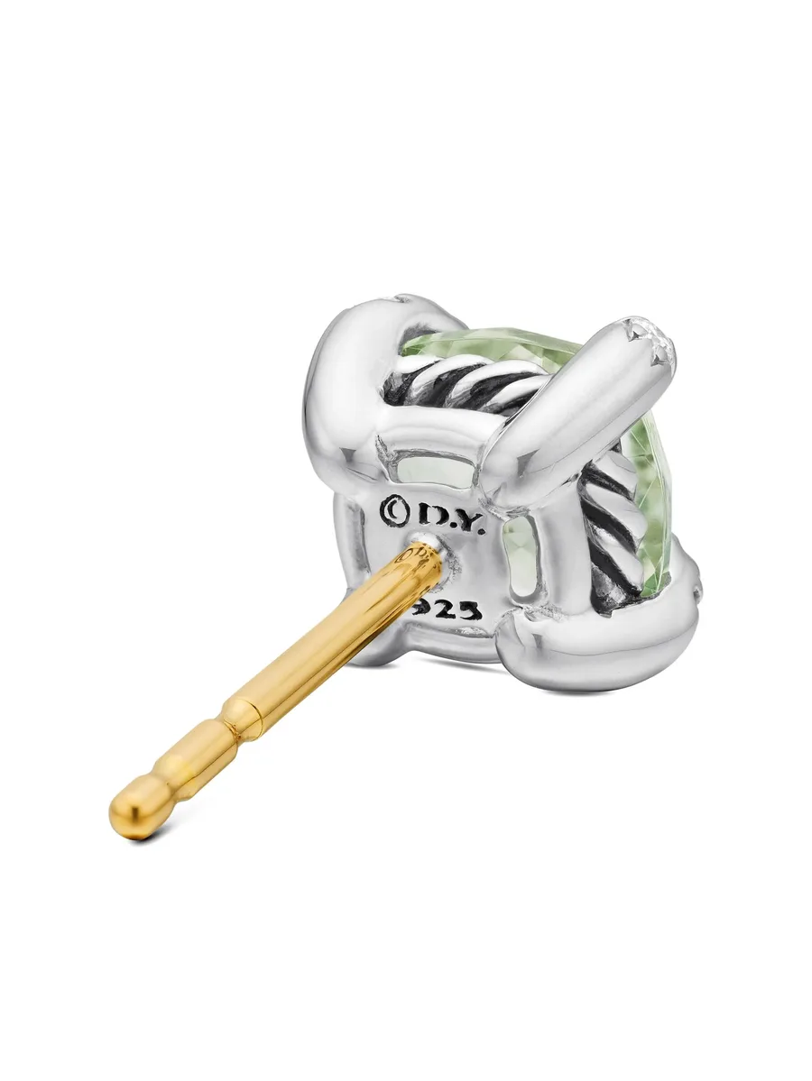 серебряные серьги Petite Chatelaine с празиолитом и бриллиантами (6 мм) 12